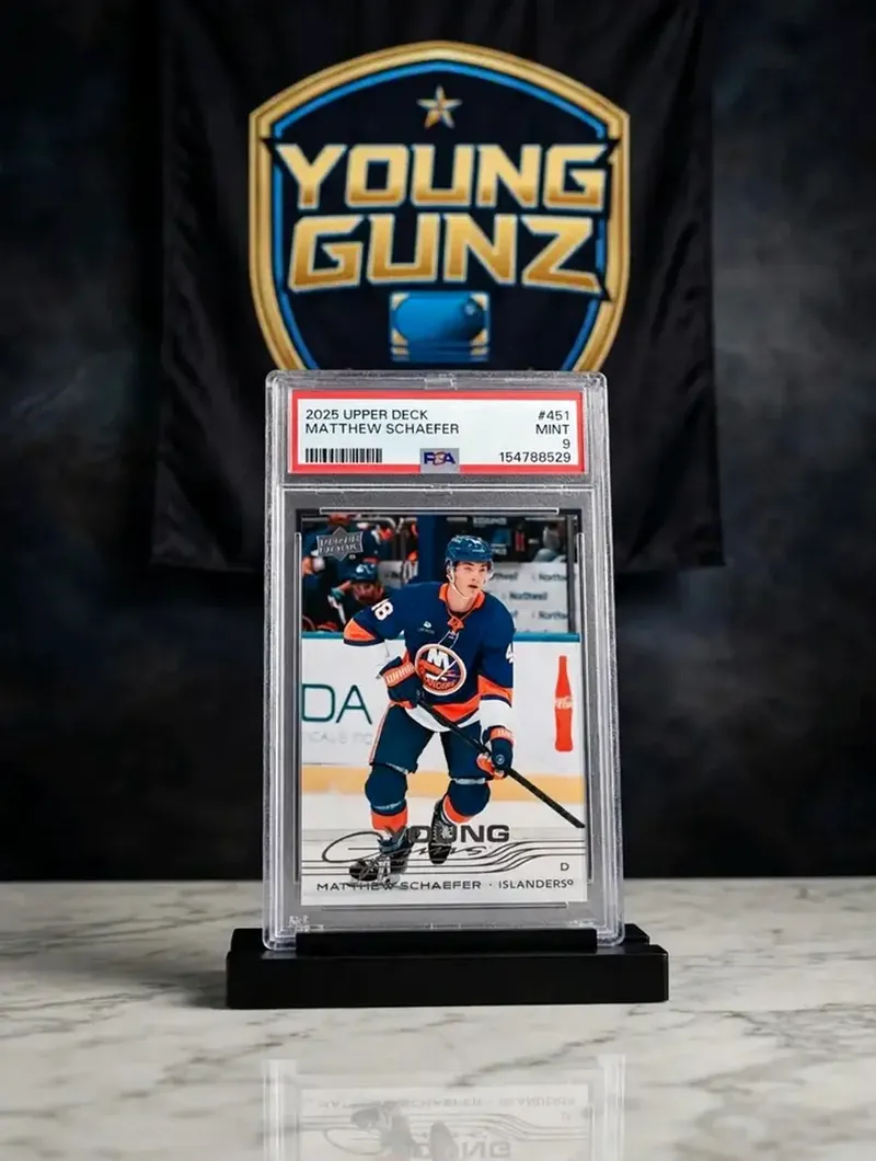 2025 Upper Deck Young Guns Matthew Schaefer RC PSA 9 — New York Islanders, at Young Gunz Sports