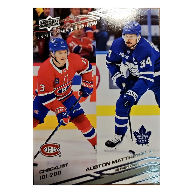 2026-27 Upper Deck Series 1 Checklist 101-200 #200 hockey card — Cole Caufield and Auston Matthews, at Young Gunz Sports
